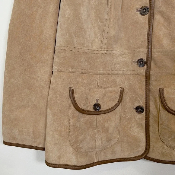 Eddie Bauer Women's Tan Suede Jacket Coat Blazer Small - Picture 7 of 16